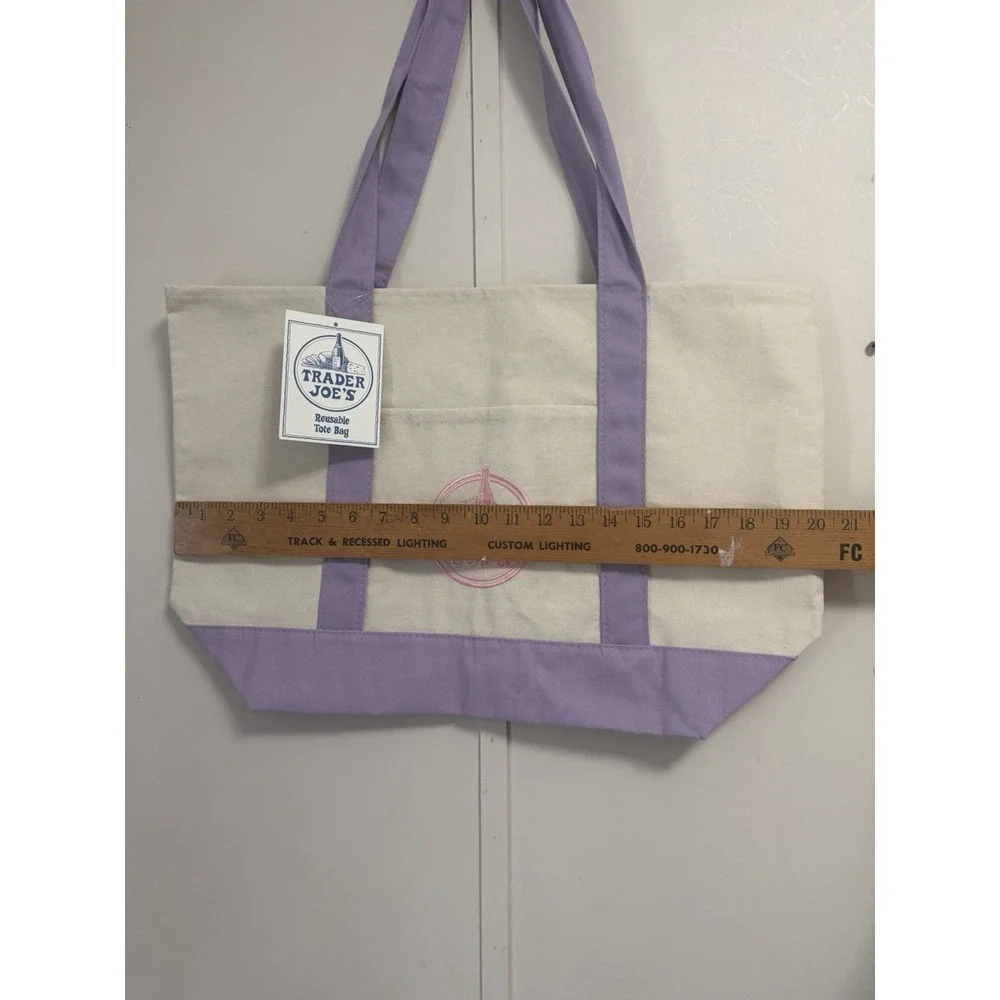 Trader‎ Joe's Lavender Purple Large Canvas Tote Bag Spring 2026 NWT